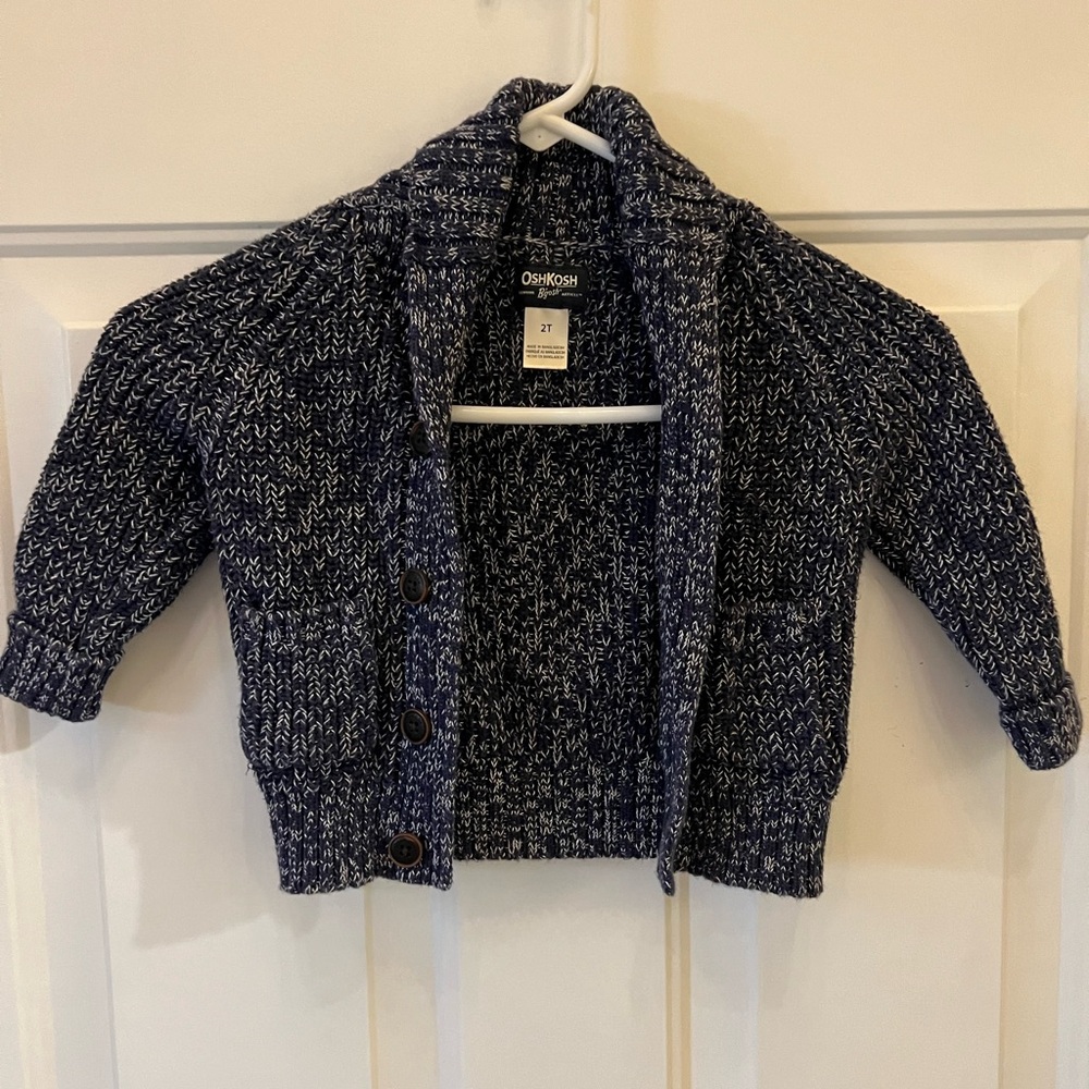 OshKosh B'gosh Navy Speckled Kids Cardigan